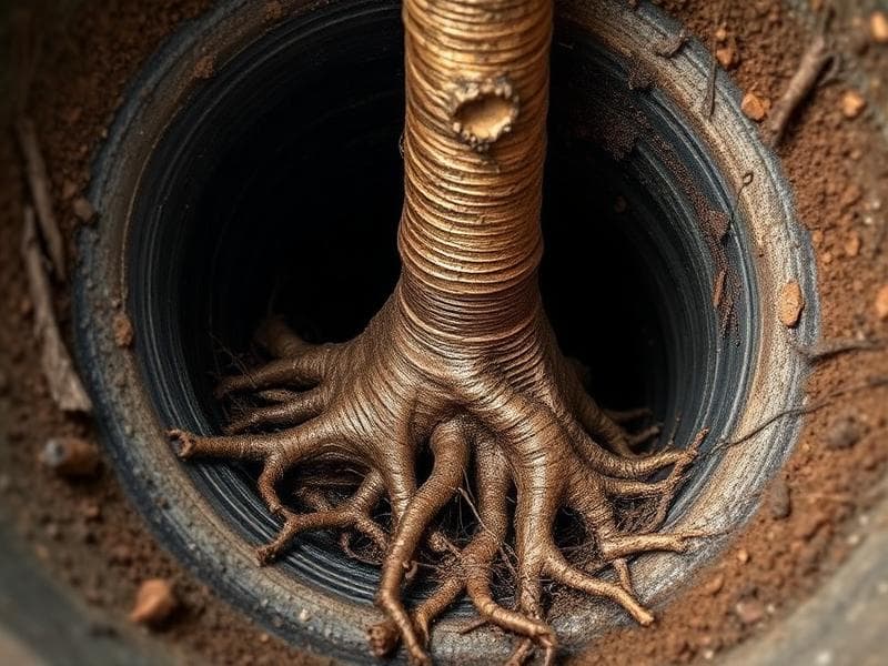 Major Root Intrusion — Sewer Line